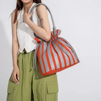Classic Stripe Tote Beach Bag - Image 5