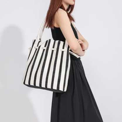 Classic Stripe Tote Beach Bag - Image 6
