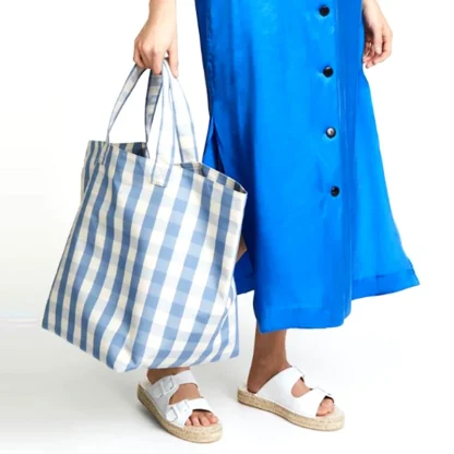 Simple Plaid Beach Handbag - Image 3