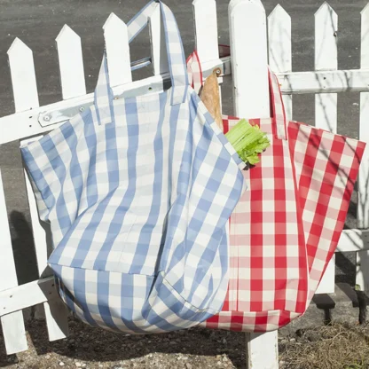 Simple Plaid Beach Handbag - Image 4