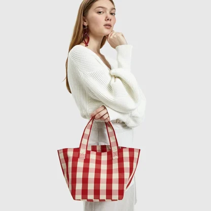 Simple Plaid Beach Handbag