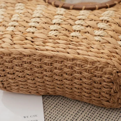 Chic Round Handle Beach Bag - Image 4