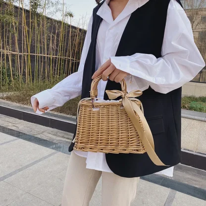 Small Charm Style Beach Bag - Image 5