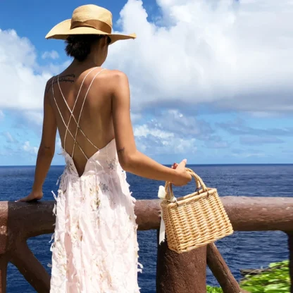 Small Charm Style Beach Bag - Image 7