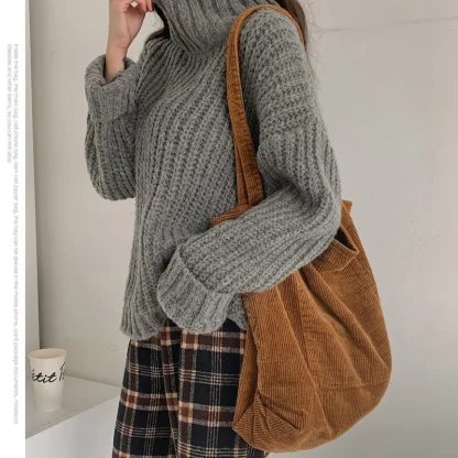 Simple Corduroy-Like Beach Bag - Image 4