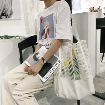 Mesh Shoulder Beach Bag - Image 5